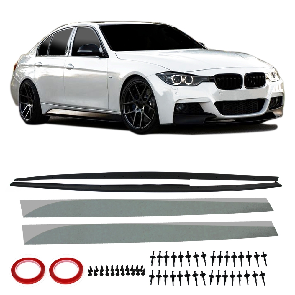 SIDE SKIRTS DIFFUSERS BMW 3-SERIES F30 PHASE-II SEDAN M-SPORT Gloss Black, Our Offer \ BMW \ Seria 3 \ F30 FL [2015-2018]