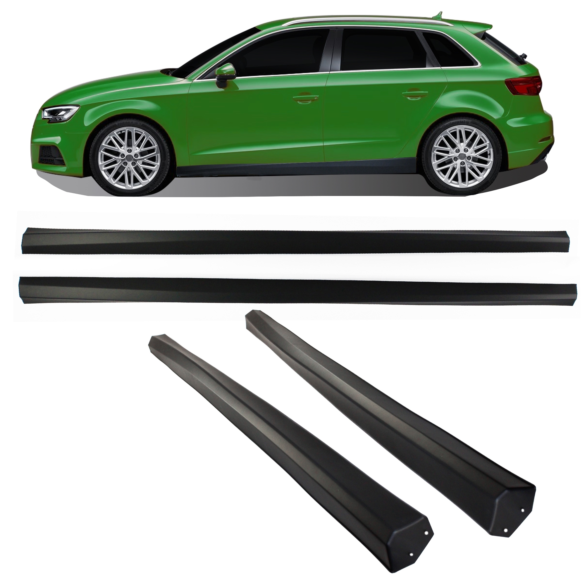 Seitenschweller Set ABS passend für A3 8V Facelift Sportback passend für  Audi A3 8V Facelift (Sportback), Bj. 2016-2020