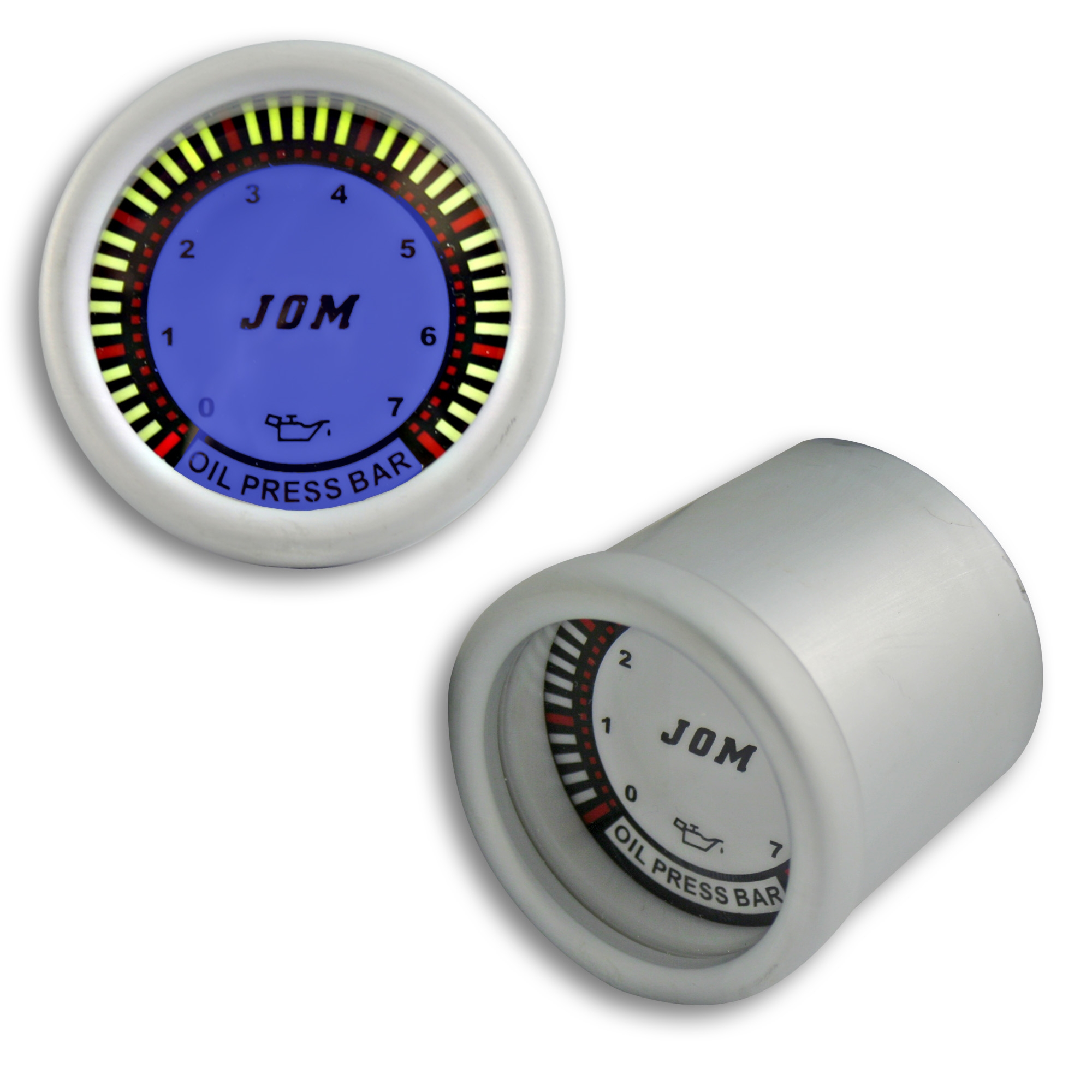 JOM Zusatz Instrument Öldruckanzeige weiß Bar Öldruck Anzeige blaue Beleuchtung