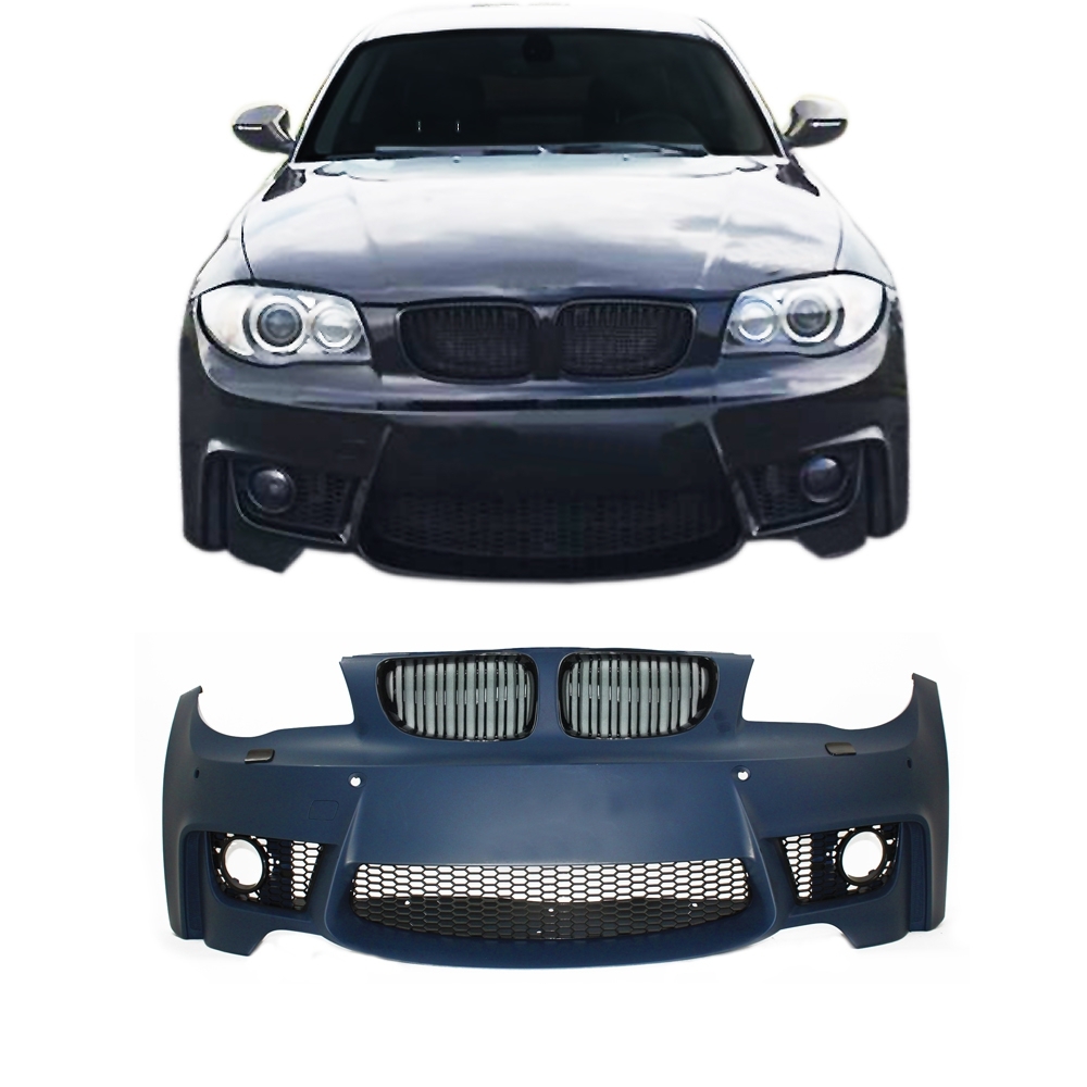 Evo Sport Stoßstange vorne + Doppelsteg Grill +Zubehör passt für BMW 1er  E81 E82 E87 E88 + ABE*