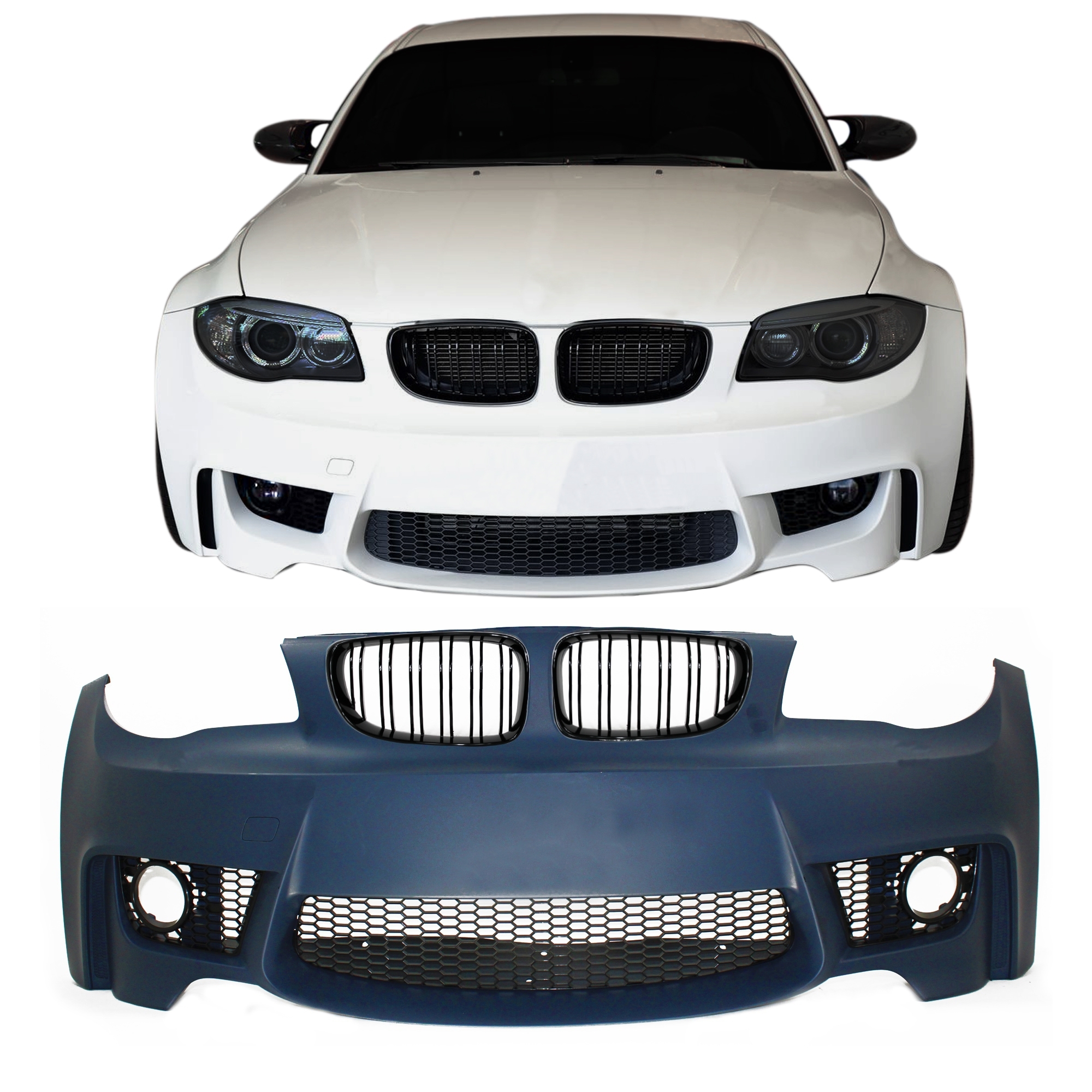 Front bumper in sports design suitable for BMW 1er E81, E82, E87 and E88  year 2004 - 2011