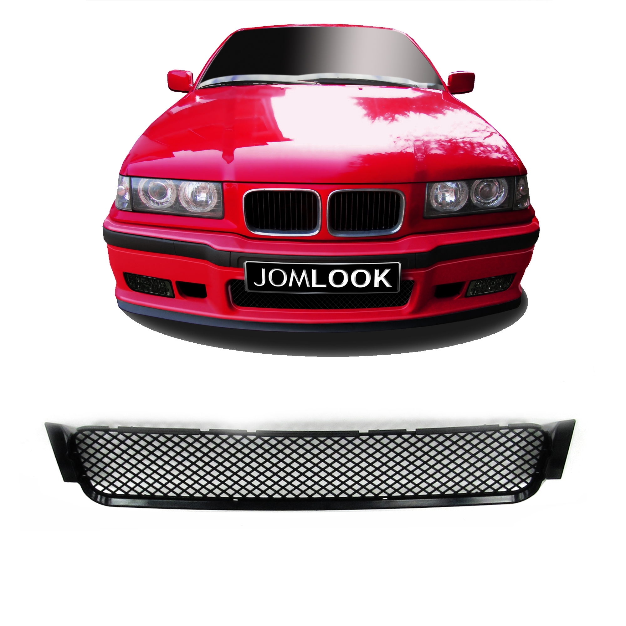 Stoßstangengitter Gitter Grill Front Mitte passend für E36 Sport Stoßstange  passend für BMW E36 Limo Coupe Cabrio Touring Compact nur M Paket oder  M3Stoßstange