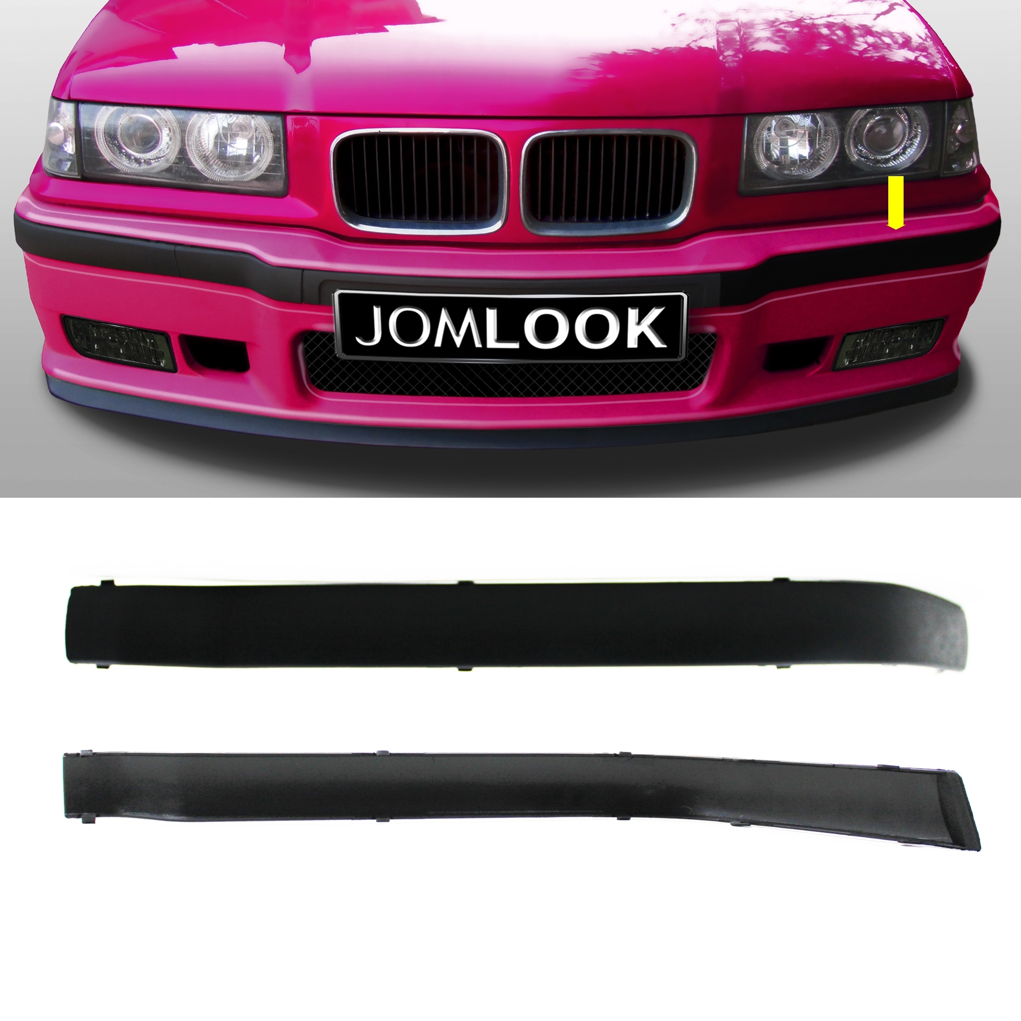 For BMW 3 Series E36 M3 Front Bumper Moldings Panels Trims Impact Rubber  Strips suitable for