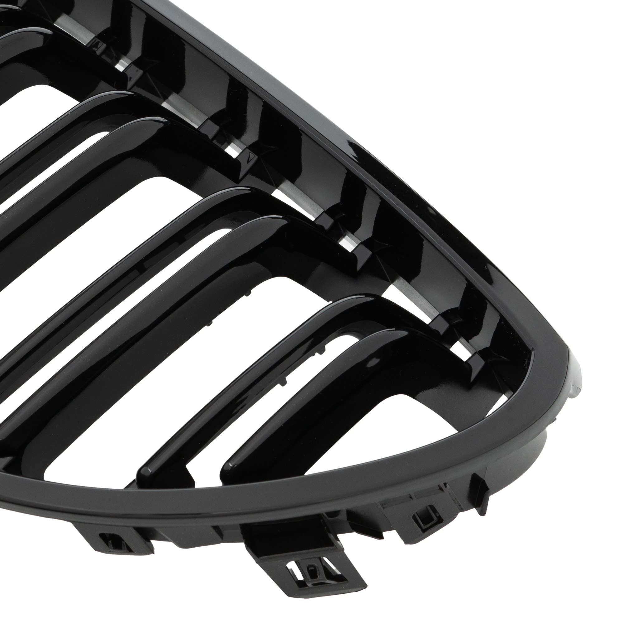 Double-slat grille, gloss black – BMW 5 Series E60 2003–2010
