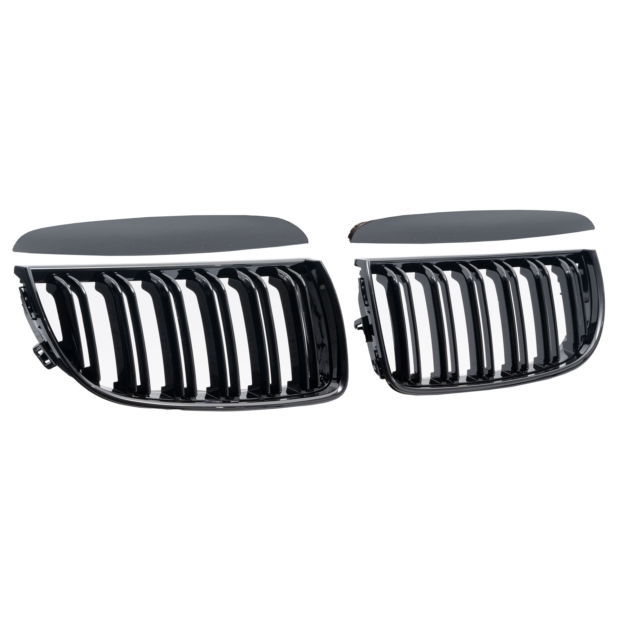 Double-slat grille, gloss black – BMW 3 Series E90 2005–2008