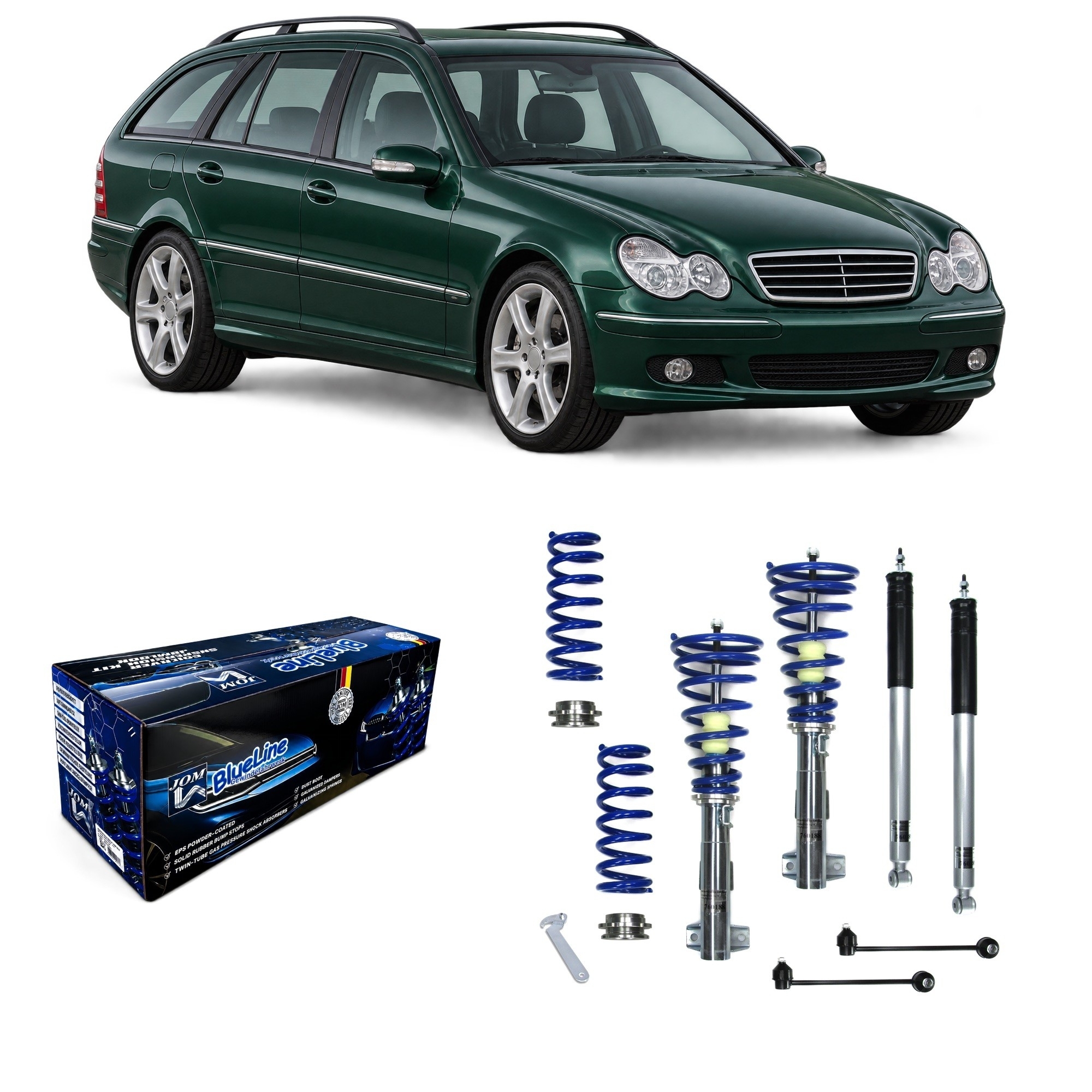 Kit 2 Amortisseurs Avant Complets à Gaz Pour Mercedes Classe C W203/CL203/S203/CLC/CLK - Prémontés, Bitube
