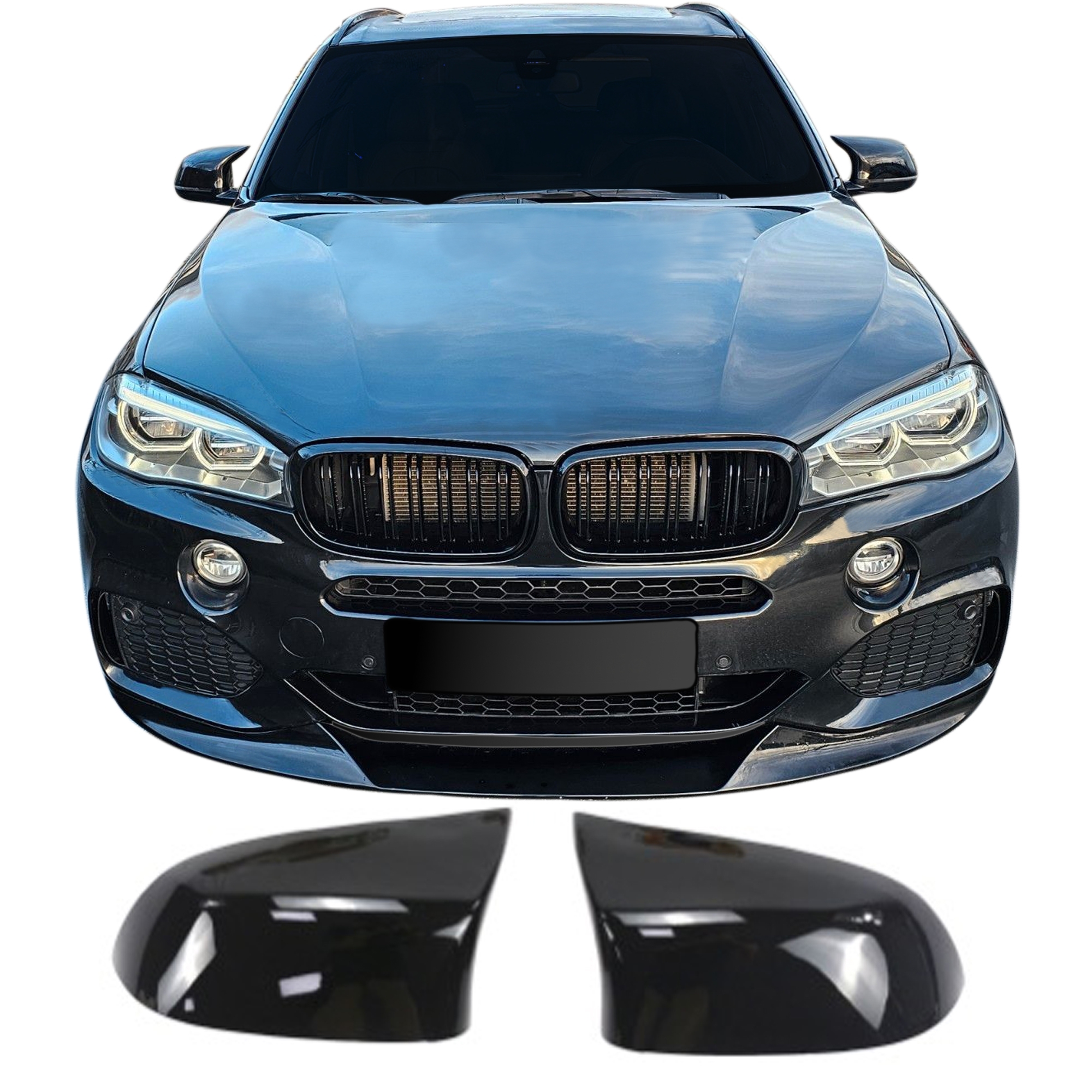 BMW Mirror Cap Set, black gloss
