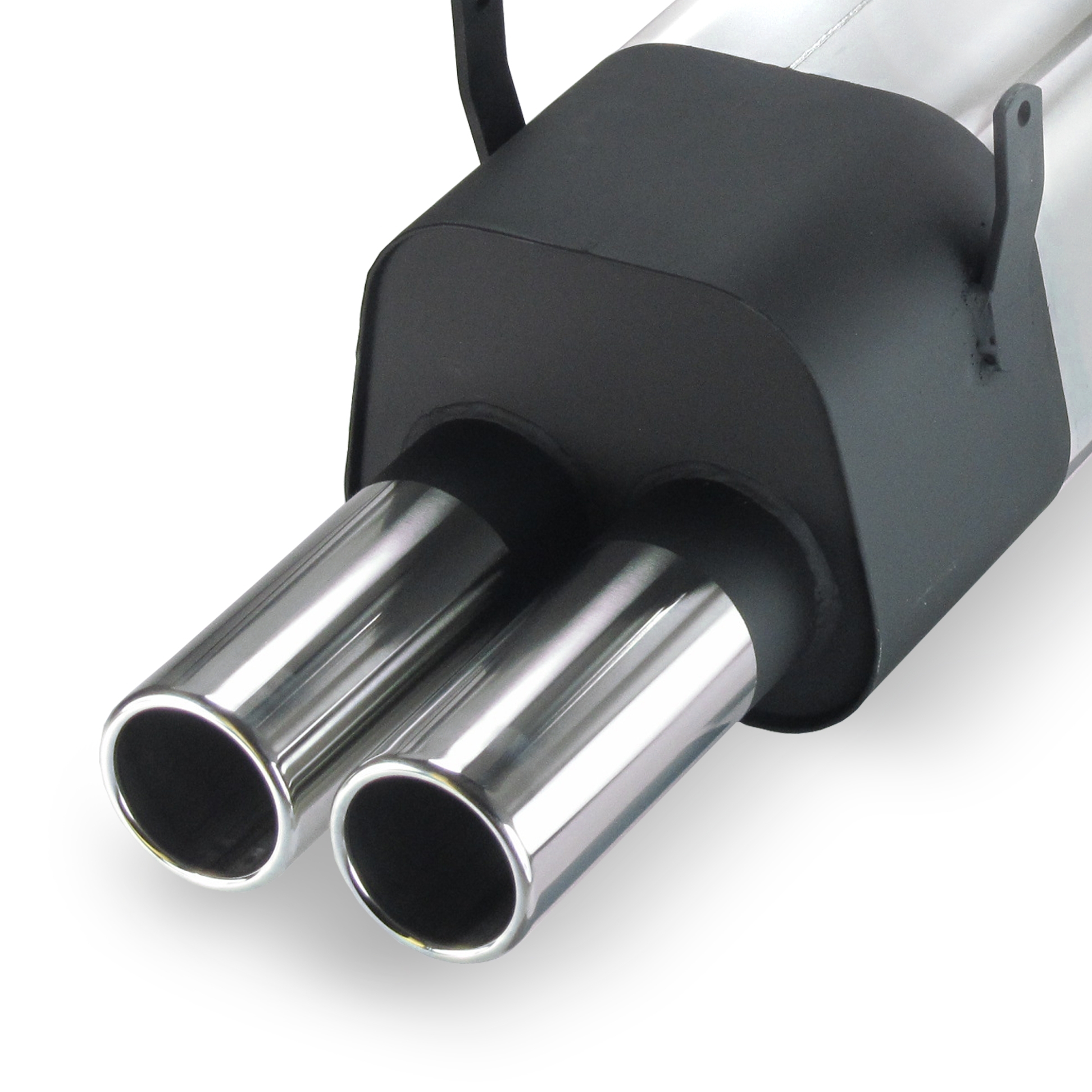 Stainless steel rear Exhaust box with 2x 76mm tailpipes straight