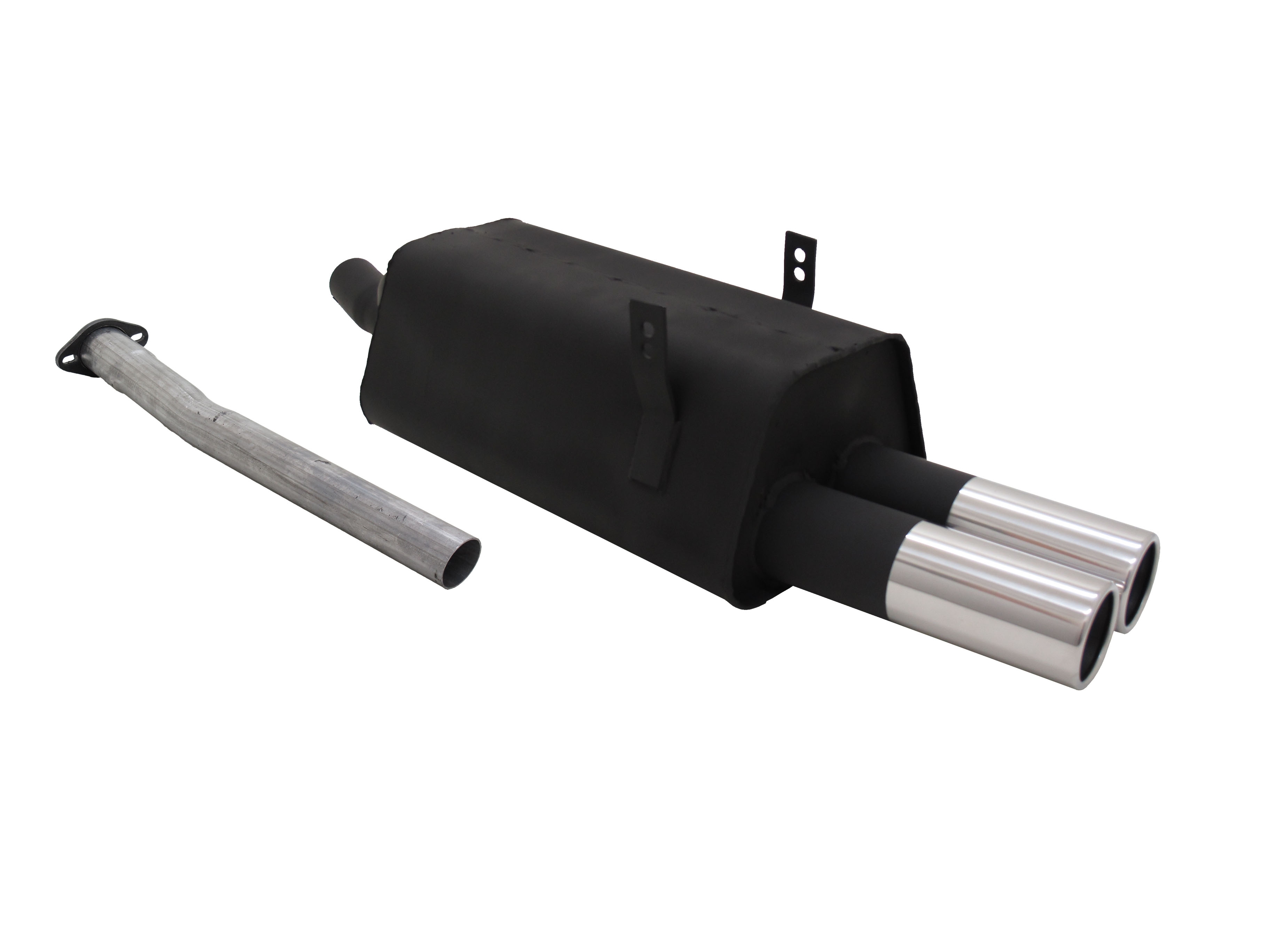 JOM 86224 Stahl Endschalld/ämpfer mit 2X 76mm Endrohren gerade