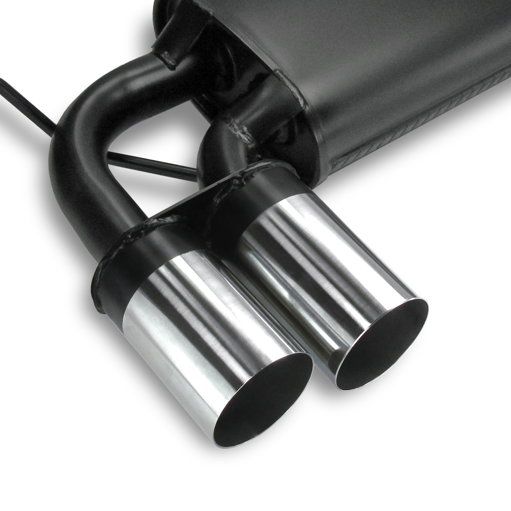 Steel Exhaust box with 2x 76mm tailpipes straight suitable for Audi A3