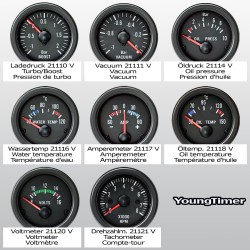 Gauge YoungTimer, boost pressure, black Ø52mm