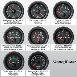 Zusatzinstrument, Youngtimer, Volt, schwarz, Ø52mm