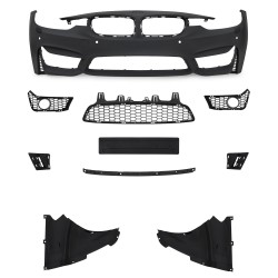 Front bumper in sports design with PDC holes and HCS suitable for BMW 3er BMW F30 LCI, 05/2015-2018