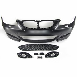 Front bumper in sports design with PDC holes suitable for BMW 5er E60 Limousine year 07.2003 - 03.2007 and E61 Touring year 06.2004 - 03.2007