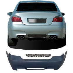 Pare-choc arrière, avec marquages arrière pour PDC, pour sortie d'échappement gauche ou gauche/droite approprié pour BMW E60, 2003-2010