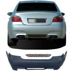 JOM Stoßstange 5er E60 Sport-Look hinten, mit rechten und linken Schalldämpferausgängen, passend für 24mm PDC, Sport Look passend für BMW E60 Bj. 03-10