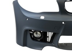 Stoßstange vorn incl. Doppelrippen Grill passend für 1er E81 E82 E87 E88 mit Aussparungen PDC / SRA, Sport Paket mit Nelbelscheinwerfer passend für BMW 1er E81, E82, E87 und E88 Bj. 2004 - 2011