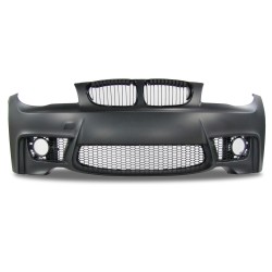 Front bumper in sports design with grille suitable for BMW 1er E81 (3 doors) E82 (Coupe) E87 (5 doors) E88 (Cabrio) year 2004-2013