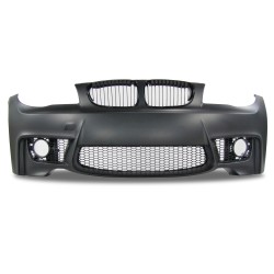 pare choc avant avec calandre Grill, sans trous PDC, avec échancrure lave phares, Pack Sport approprié pour BMW 1er E81 (3 doors) E82 (Coupe) E87 (5 doors) E88 (Cabrio) year 2004-2013