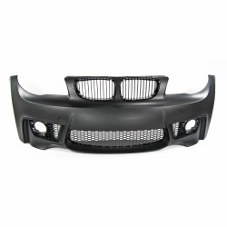 Front bumper in sports design with grille suitable for BMW 1er E81 (3 doors) E82 (Coupe) E87 (5 doors) E88 (Cabrio) year 2004-2013