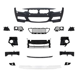 Front bumper in sports design with PDC holes and HCS suitable for BMW 3 Series F30 Limousine year 10.2011 -