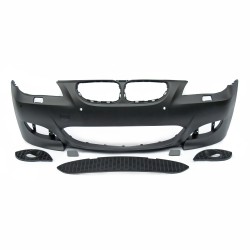 Stoßstange, JOM-SportLook vorne, mit Grill, Ausschnitte mit Abdeckung für SRA, mit PDC, Sport Paket passend für  E60 Facelift Bj. 03.2007-03.2010