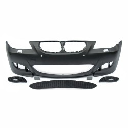 Front bumper, JOM, BMW E60 Facelift By. 03.2007-03.2010, with cuttings for headlight cleaning system and PDC, sport look suitable for BMW E60 Facelift year. 03.2007-03.2010