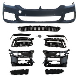 Stoßstangen Kit  vorne und hinten im Sport-Design inkl. Seitenschweller mit PDC-Bohrungen passend für BMW 5er G30 Bj. 2017-