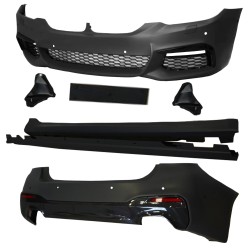 Stoßstangen Kit  vorne und hinten im Sport-Design inkl. Seitenschweller mit PDC-Bohrungen und SRA passend für BMW 5er G30 Bj. 2017-
