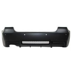 Rear bumper in sports design for exhaust left side, with PDC holes suitable for BMW 3 Series, E90 sedan, 05-2011