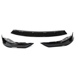Front spoiler lip black glossy, 3 pcs suitable for BMW 3 Series, G20, 2019-