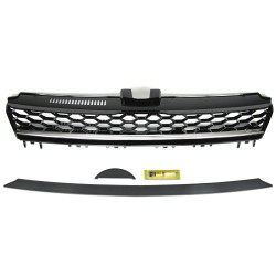 Front Grill badgeless, black honey-comb mesh with chrome stripe suitable for VW Golf 7 year 08.2012 -