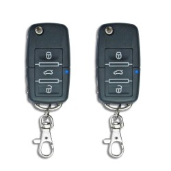 Central locking system, universal with 2 remote control in foldable key, 4 motors