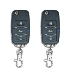 Radio-remote control for centrel locking system, universal, with 2 foldable keys