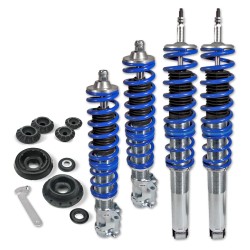 Kit Suspension Combiné Fileté Blueline Réglable en Hauteur - Amortisseurs, Ressorts et Coupelles Avant et Arrière approprié pour VW Golf 3/ Vento 09.94-9.97 (1HXO), Golf 3 Cabrio (1EXO), sauf version Syncro, 4x4 et Break