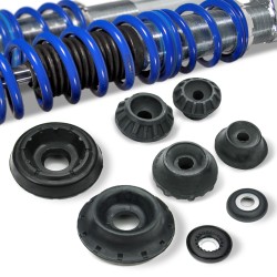 Kit Suspension Combiné Fileté Blueline Réglable en Hauteur - Amortisseurs, Ressorts et Coupelles Avant et Arrière approprié pour VW Golf 3/ Vento 09.94-9.97 (1HXO), Golf 3 Cabrio (1EXO), sauf version Syncro, 4x4 et Break