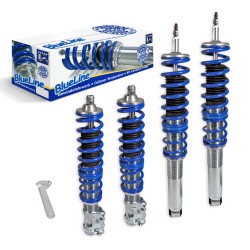 Kit Suspension Combiné Fileté Blueline Réglable en Hauteur - Amortisseurs et Ressorts Avant et Arrière approprié pour VW Golf 3/ Vento 10.91-9.97 (1HXO), Golf 3 Cabrio (1EXO), sauf version Syncro, 4x4 et Break