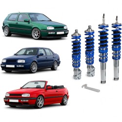 BlueLine Gewindefahrwerk passend für VW Golf 3, Vento 10.91-9.97 (1HXO) und Golf 3 Cabrio (1EXO), außer Modelle mit Allradantrieb oder Variant-Modelle