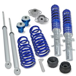 Suspension combiné fileté BlueLine Réglables - Amortisseurs filetés - Tuning Kit Complet - Qualité Allemande approprié pour Compatible av. Golf 4/ Bora + Variant (1J) 97-, Tuning Kit Complet - Qualité Allemande , Incl. coupelles