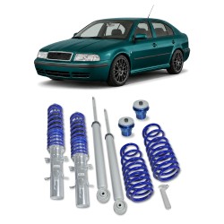 BlueLine Gewindefahrwerk passend für Skoda Octavia (1U) inkl. Kombi-Modelle 1.4, 1.6, 1.8 20V, 1.8T, 2.0, 1.9SDi, 1.9TDi Baujahr 1997 - 2004, außer Fahrzeuge mit Allradantrieb