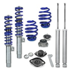 BlueLine Coilover Kit with Domcap Set suitable for BMW E46 4 and 6 cylinder, incl. Touring year 1998-2005