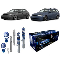 BlueLine Coilover Kit suitable for Opel Astra G incl. Caravan year 1998-2004, except OPC, GSi and 2.0 Turbo models