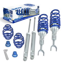 Kit Suspension Combiné Fileté Blueline Réglable en Hauteur - Amortisseurs  et Ressorts Avant et Arrière approprié pour Audi S4 B9 berline 2016-, corps  d'amortisseur avant Ø 48,6/ 53 mm, pas compatible avec