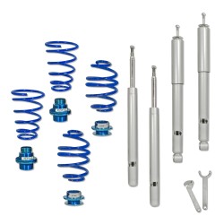 Suspension combiné fileté BlueLine Réglables - Amortisseurs filetés - Tuning Kit Complet - Qualité Allemande approprié pour Compatible av. E30 316/316i/318i/320i/323i/325i/324D/TD, 11.82-1.91, Que pour 51 mm jambe de force à ressort, Tuning Kit Complet - 