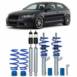 BlueLine Coilover Kit suitable for Audi A3 (8P) 1.9TDi / DSG, 2.0TDi/ DSG, except vehicles with four-wheel drive