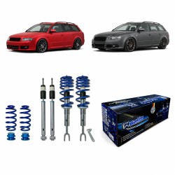 BlueLine Coilover Kit suitable for Audi A4 B6 and B7 Avant (8e) Quattro 1.8T, 3.0, 1.9TDI, 2.5TDI, except vehicles with height control or Sport-equipment