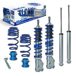 Suspension combiné fileté BlueLine Réglables - Amortisseurs filetés - Tuning Kit Complet - Qualité Allemande approprié pour Seat Arosa (6H) 1.0/ 1.4/ 16V/ TDi/ 1.7SDi, 97-, Tuning Kit Complet - Qualité Allemande