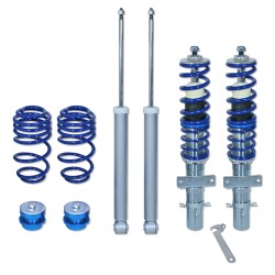 Suspension combiné fileté BlueLine Réglables - Amortisseurs filetés - Tuning Kit Complet - Qualité Allemande approprié pour Compatible av. Polo Typ 6R/ 6C 1.0/ 1.2/ 1.4/ 1.6/ 1.4 TDi/ 1.6TDi, 09-17, Tuning Kit Complet - Qualité Allemande