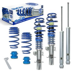 Suspension combiné fileté BlueLine Réglables - Amortisseurs filetés - Tuning Kit Complet - Qualité Allemande approprié pour Seat Ibiza/ Cordoba Typ (6L) 1.2/ 1.4/ 1.4 TDi/ 1.9SDi/ 1.9TDi, 01-, Tuning Kit Complet - Qualité Allemande