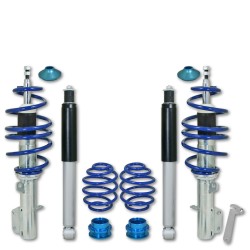 Suspension combiné fileté BlueLine Réglables - Amortisseurs filetés - Tuning Kit Complet - Qualité Allemande approprié pour Compatible av. Corsa C 1.0i 12V/1.2i 16V/1.7Di, 11.01-06, HA Schraube M10, Tuning Kit Complet - Qualité Allemande